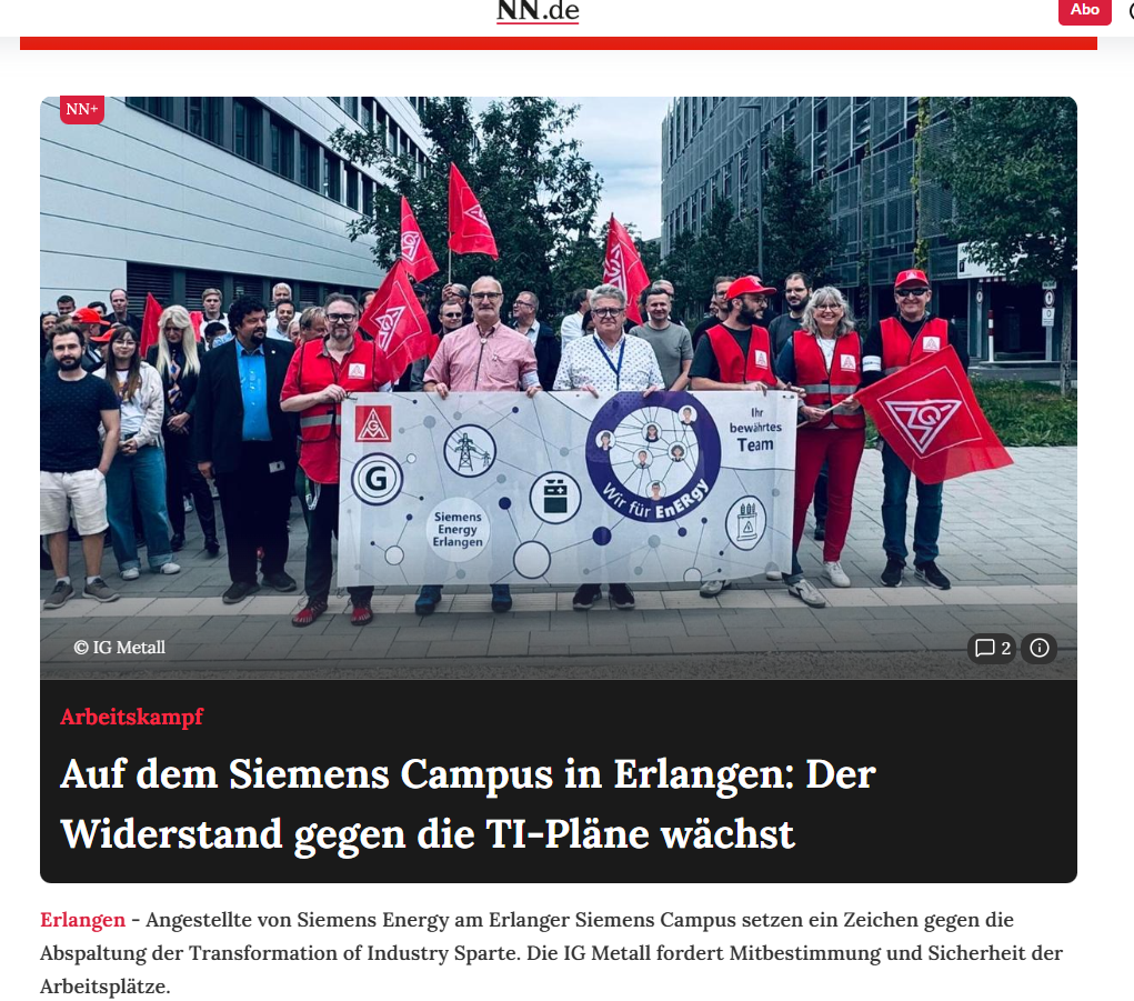 NN-Bericht zur IG-Metall-Aktion gegen die TI-PlÀne