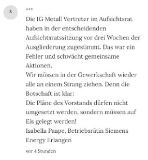 Online-Kommentar von Isa Paape zum NN-Bericht